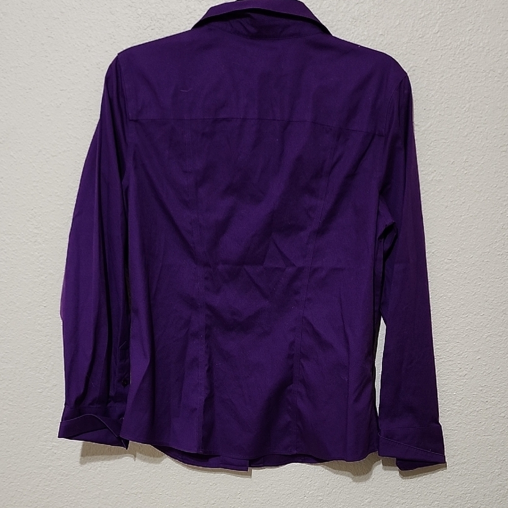 Chico's Purple Fitted Long Sleeve Button Down Shirt - Picture 7 of 9